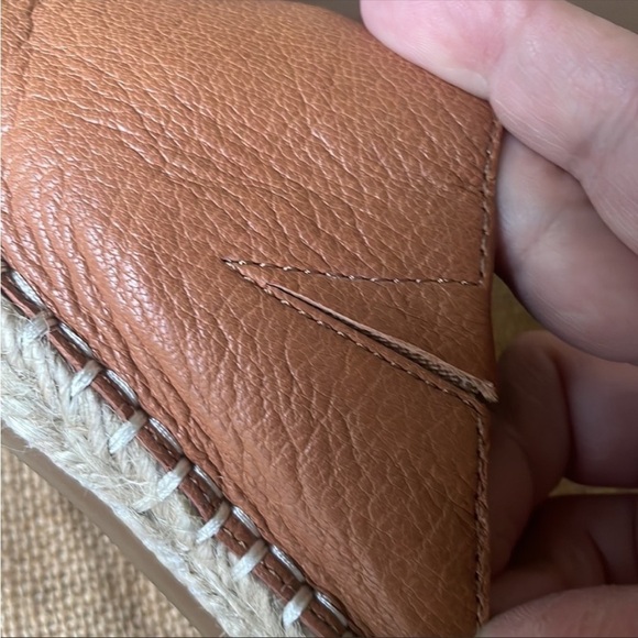 Eileen Fisher Kai Tumbled Leather Espadrille COGNAC Size 7 1/2 Sold Out - Picture 10 of 16